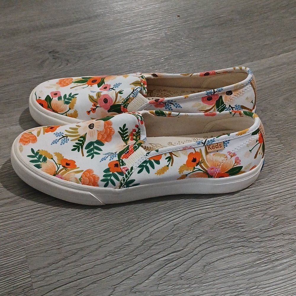 Keds Rifle Paper Co Floral Sneakers 62681 Multicolor Slip On Sz 7 NWOT - Picture 3 of 8